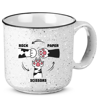 Rock Paper Scissors Cat Paws 15oz Campfire Ceramic Mug