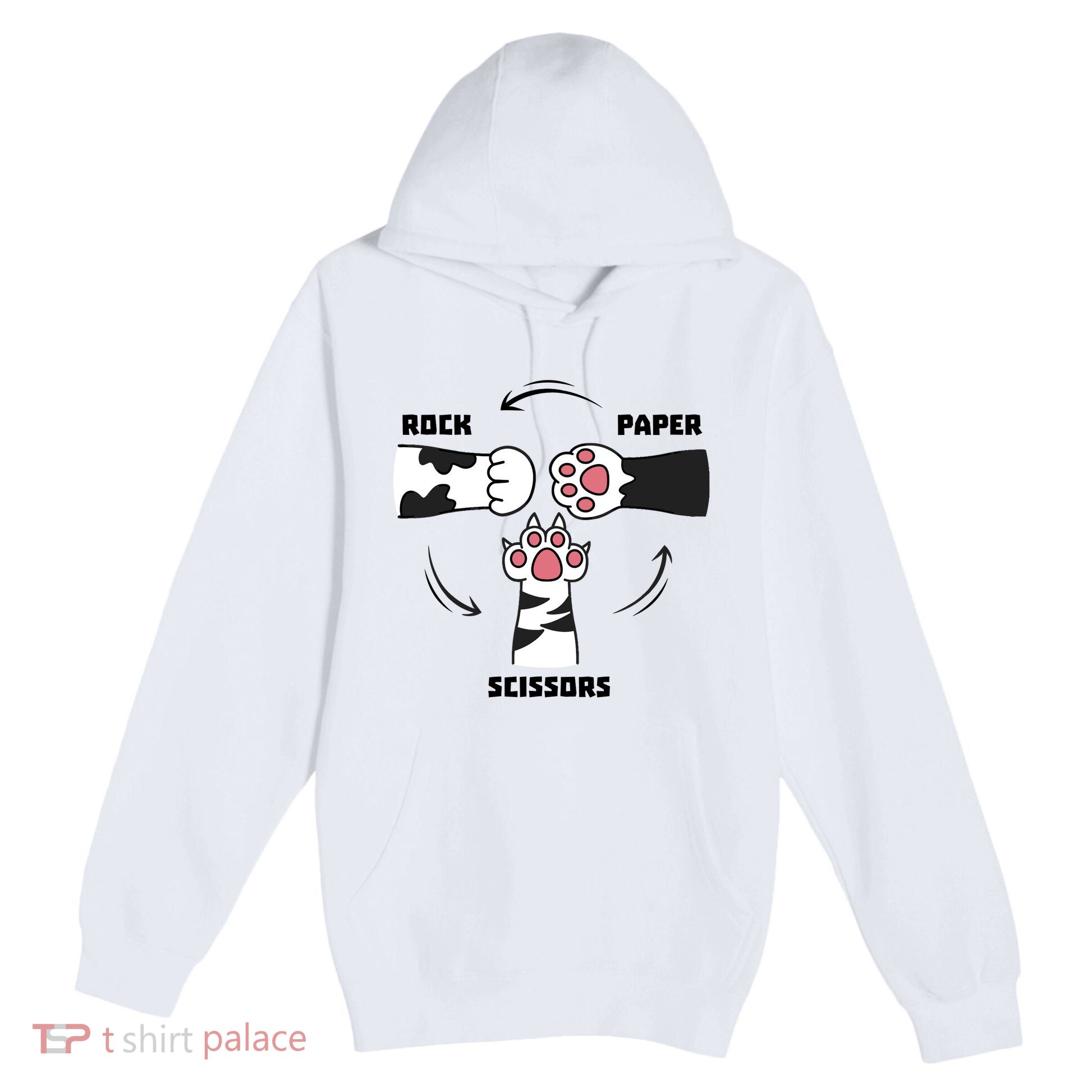 Rock Paper Scissors Cat Paws Premium Pullover Hoodie