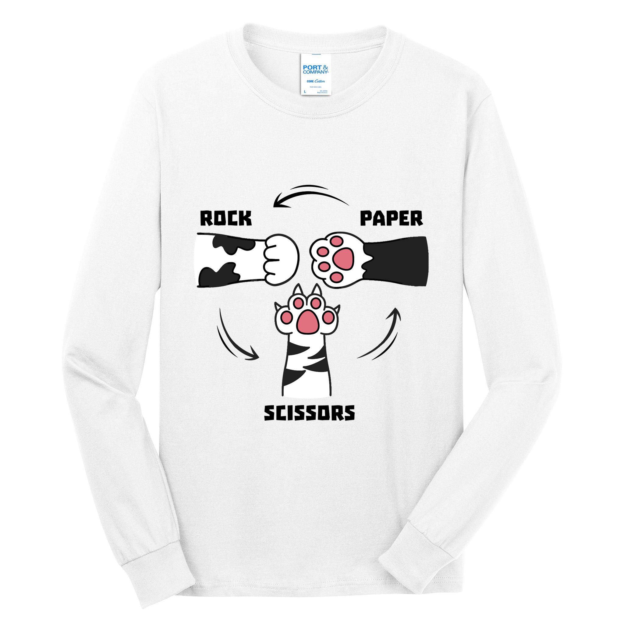 Rock Paper Scissors Cat Paws Tall Long Sleeve T-Shirt