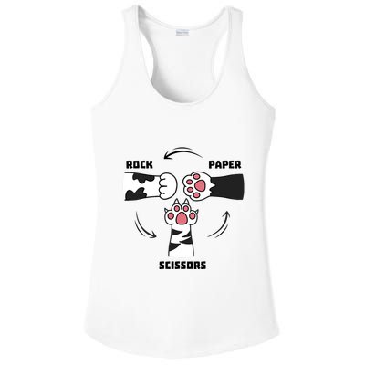 Rock Paper Scissors Cat Paws Ladies PosiCharge Competitor Racerback Tank