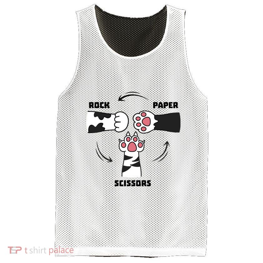 Rock Paper Scissors Cat Paws Mesh Reversible Basketball Jersey Tank