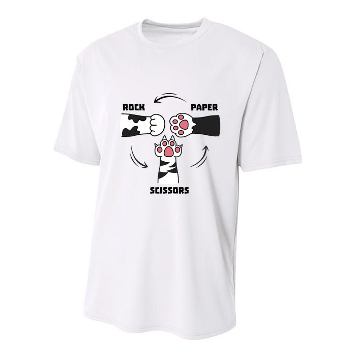 Rock Paper Scissors Cat Paws Youth Performance Sprint T-Shirt