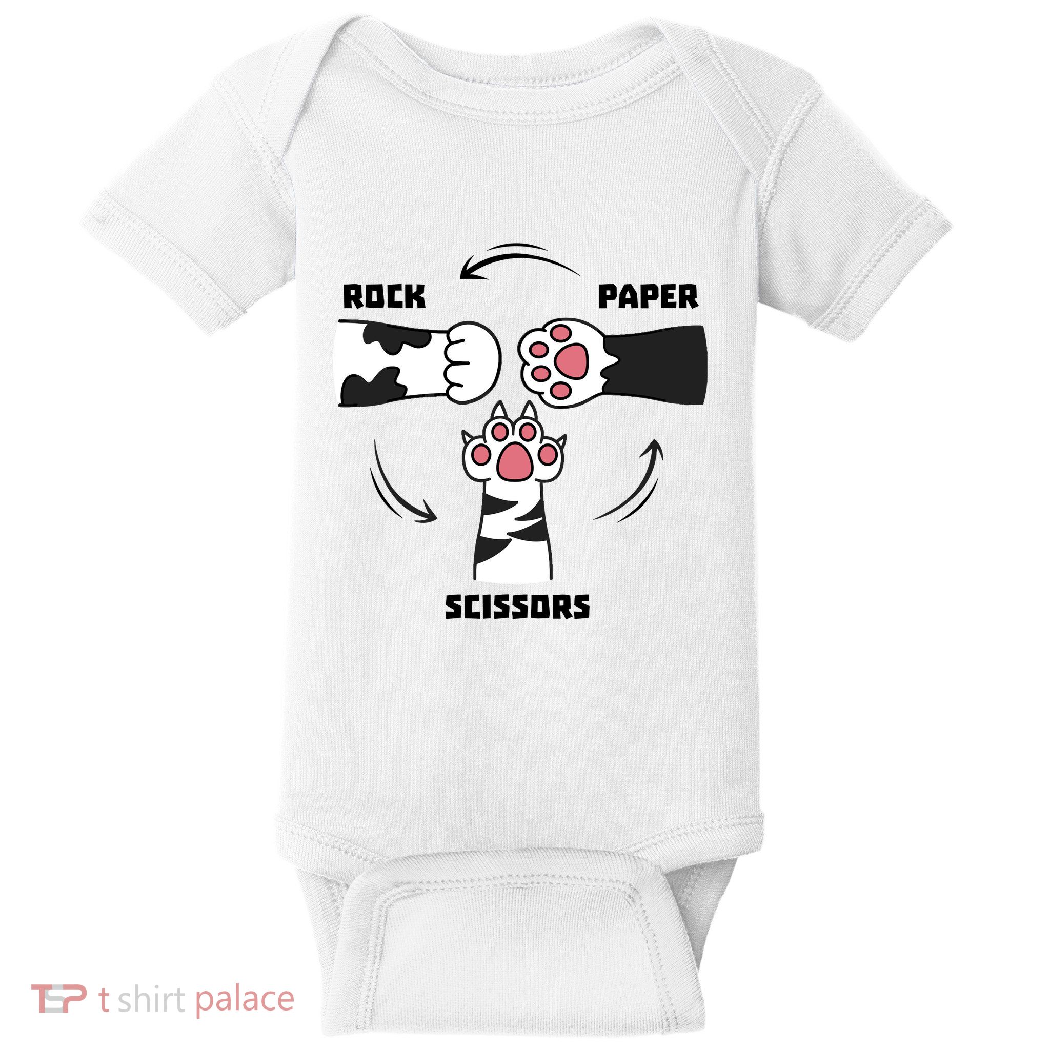 Rock Paper Scissors Cat Paws Baby Bodysuit