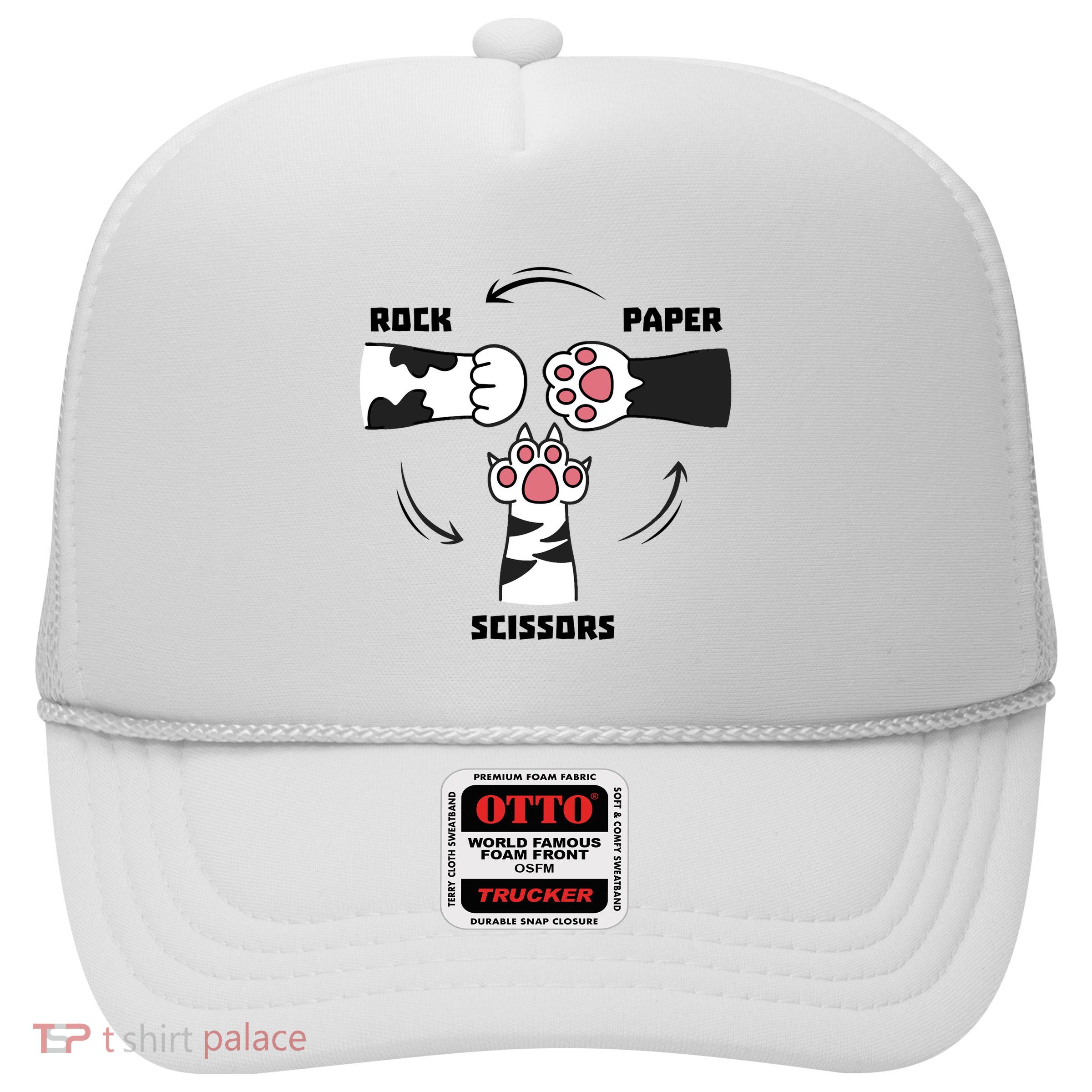 Rock Paper Scissors Cat Paws Trucker Hat
