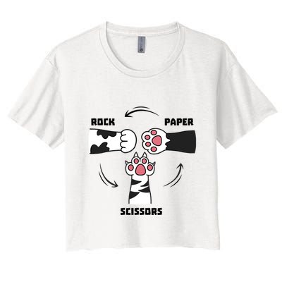 Rock Paper Scissors Cat Paws Crop Top
