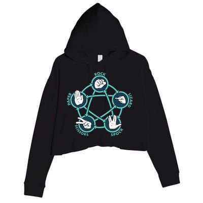 Rock Paper Scissors Lizard Spock Crop Fleece Hoodie