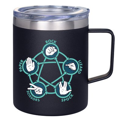 Rock Paper Scissors Lizard Spock 12oz Stainless Steel Coffee Mug