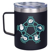 Rock Paper Scissors Lizard Spock 12oz Stainless Steel Coffee Mug