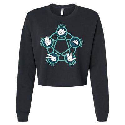 Rock Paper Scissors Lizard Spock Cropped Pullover Crew