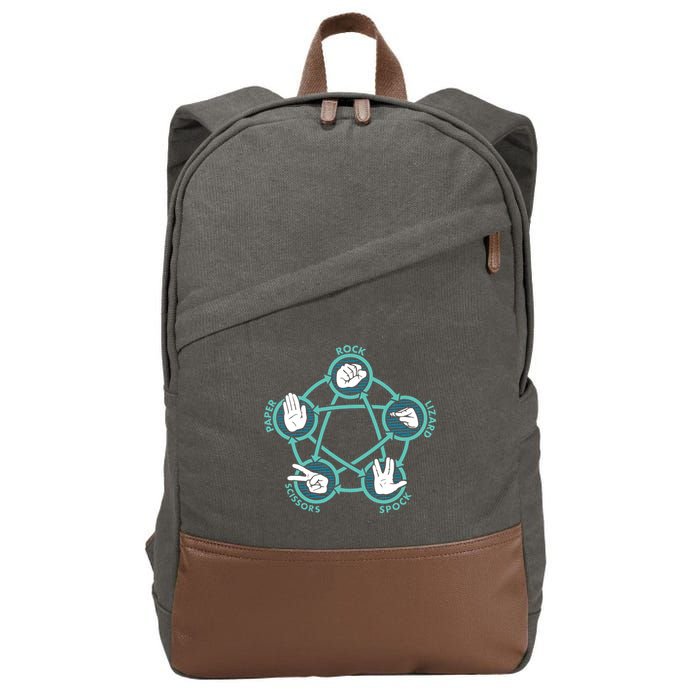Rock Paper Scissors Lizard Spock Cotton Canvas Backpack