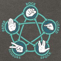 Rock Paper Scissors Lizard Spock Cotton Canvas Backpack