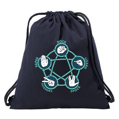 Rock Paper Scissors Lizard Spock Drawstring Bag