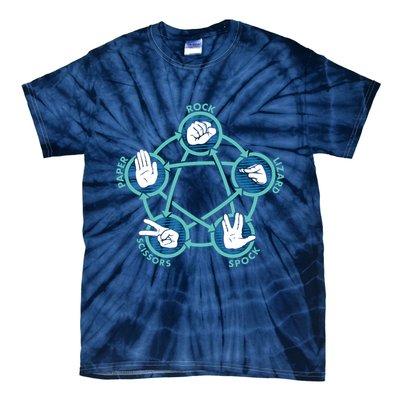 Rock Paper Scissors Lizard Spock Tie-Dye T-Shirt