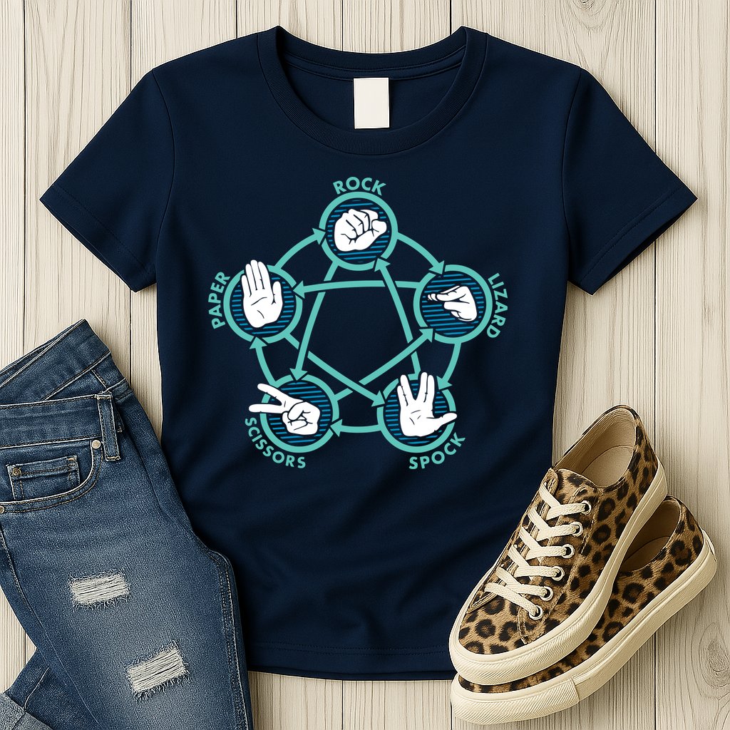 Rock Paper Scissors Lizard Spock Womens T-Shirt