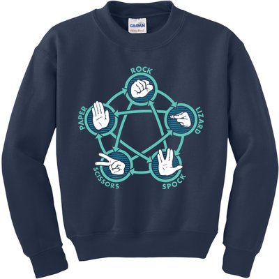 Rock Paper Scissors Lizard Spock Kids Sweatshirt