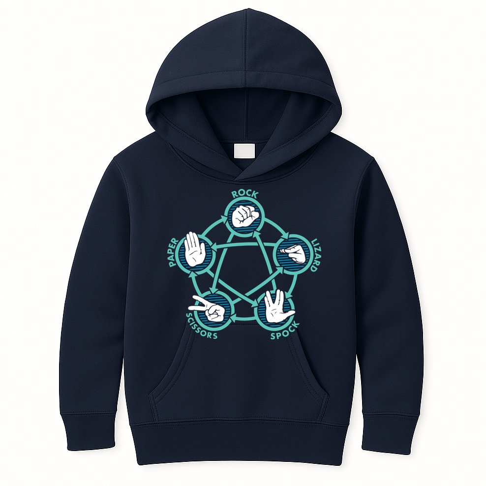Rock Paper Scissors Lizard Spock Kids Hoodie