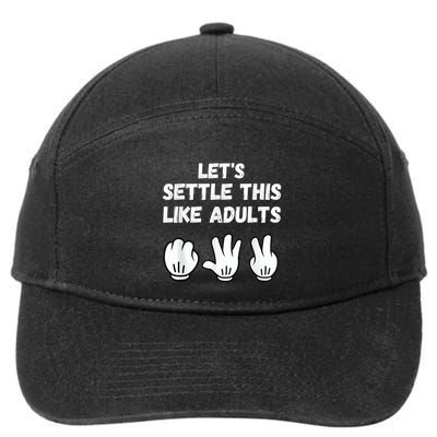 Rock Paper Scissors Lets Settle This Like Adults 7-Panel Snapback Hat