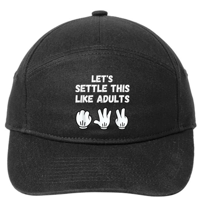 Rock Paper Scissors Lets Settle This Like Adults 7-Panel Snapback Hat