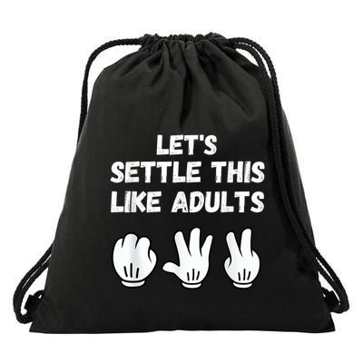 Rock Paper Scissors Lets Settle This Like Adults Drawstring Bag