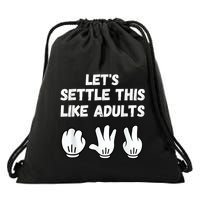 Rock Paper Scissors Lets Settle This Like Adults Drawstring Bag