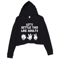 Rock Paper Scissors Lets Settle This Like Adults Crop Fleece Hoodie