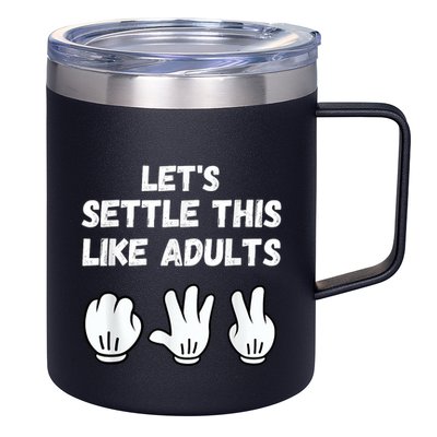 Rock Paper Scissors Lets Settle This Like Adults 12oz Stainless Steel Coffee Mug