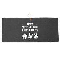 Rock Paper Scissors Lets Settle This Like Adults Large Microfiber Waffle Golf Towel