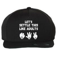 Rock Paper Scissors Lets Settle This Like Adults Wool Snapback Cap