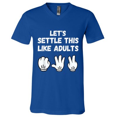Rock Paper Scissors Lets Settle This Like Adults V-Neck T-Shirt