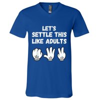 Rock Paper Scissors Lets Settle This Like Adults V-Neck T-Shirt