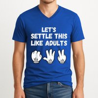 Rock Paper Scissors Lets Settle This Like Adults V-Neck T-Shirt
