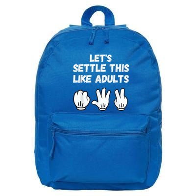 Rock Paper Scissors Lets Settle This Like Adults 16 in Basic Backpack