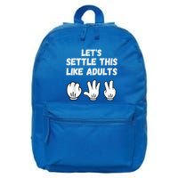 Rock Paper Scissors Lets Settle This Like Adults 16 in Basic Backpack