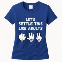 Rock Paper Scissors Lets Settle This Like Adults Womens T-Shirt