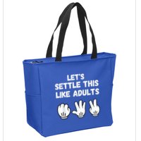 Rock Paper Scissors Lets Settle This Like Adults Zip Tote Bag