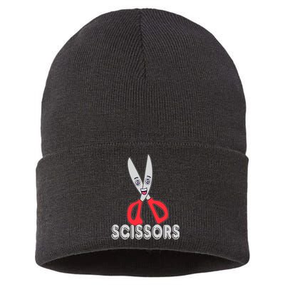 Rock Paper Scissors Funny Group Halloween Costumes Sustainable Knit Beanie