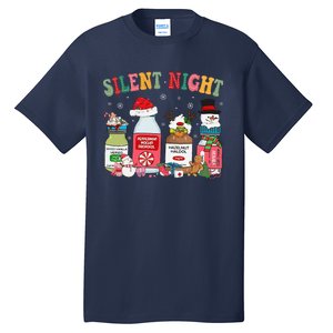 Retro Propofol Silent Night Icu Nurses Funny Merry Christmas Tall T-Shirt