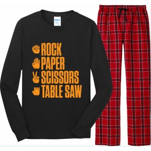 Rock Paper Scissors Table Saw Funny Carpenter Gift Long Sleeve Pajama Set