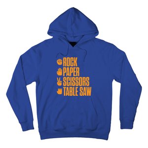 Rock Paper Scissors Table Saw Funny Carpenter Gift Hoodie