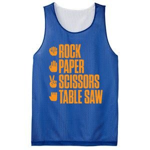 Rock Paper Scissors Table Saw Funny Carpenter Gift Mesh Reversible Basketball Jersey Tank