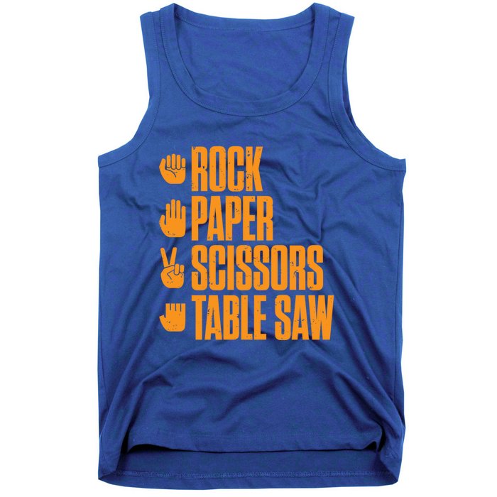 Rock Paper Scissors Table Saw Funny Carpenter Gift Tank Top