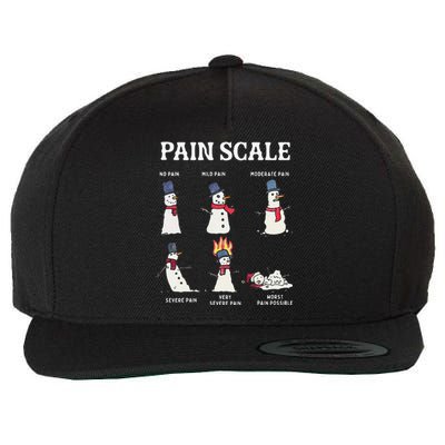 Retro Pain Scale Snowman Trauma Nurse Christmas Nursing Wool Snapback Cap