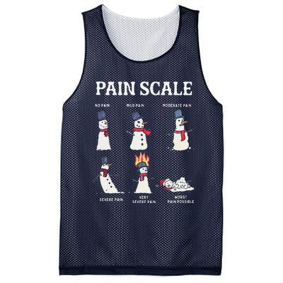 Retro Pain Scale Snowman Trauma Nurse Christmas Nursing Mesh Reversible Basketball Jersey Tank