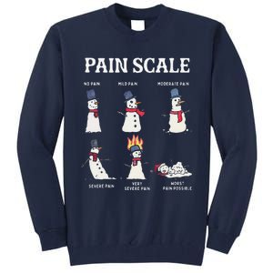 Retro Pain Scale Snowman Trauma Nurse Christmas Nursing Tall Sweatshirt