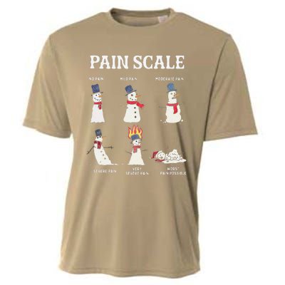 Retro Pain Scale Snowman Trauma Nurse Christmas Nursing Cooling Performance Crew T-Shirt