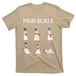 Retro Pain Scale Snowman Trauma Nurse Christmas Nursing T-Shirt