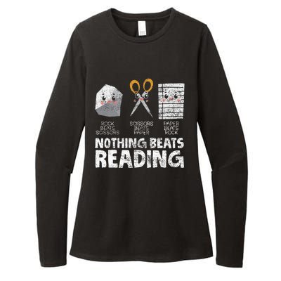 Rock Paper Scissor Reading Book Reading Teacher Bookworm Womens CVC Long Sleeve Shirt