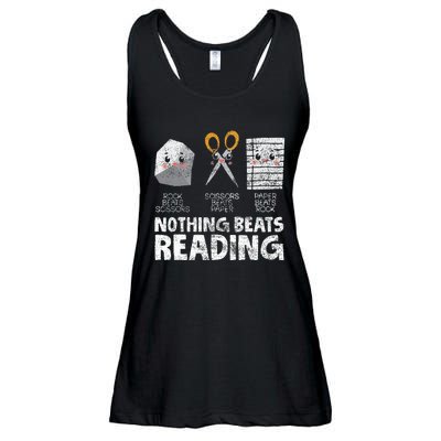 Rock Paper Scissor Reading Book Reading Teacher Bookworm Ladies Essential Flowy Tank