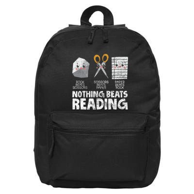 Rock Paper Scissor Reading Book Reading Teacher Bookworm 16 in Basic Backpack