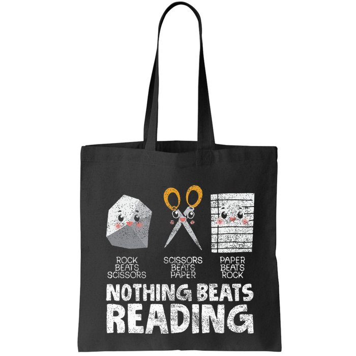Rock Paper Scissor Reading Book Reading Teacher Bookworm Tote Bag